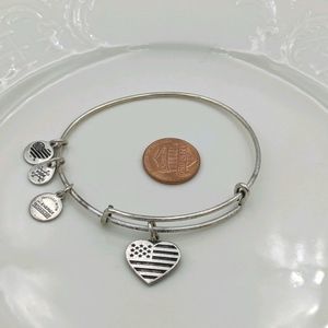 Alex and Ani Rafaleian Silver Heart Flag Bracelet
